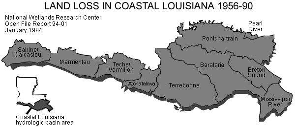 Land Loss in Coastal Louisiana 1956-90 | National Wetlands Research Center, Open File Report 94-01, January 1994