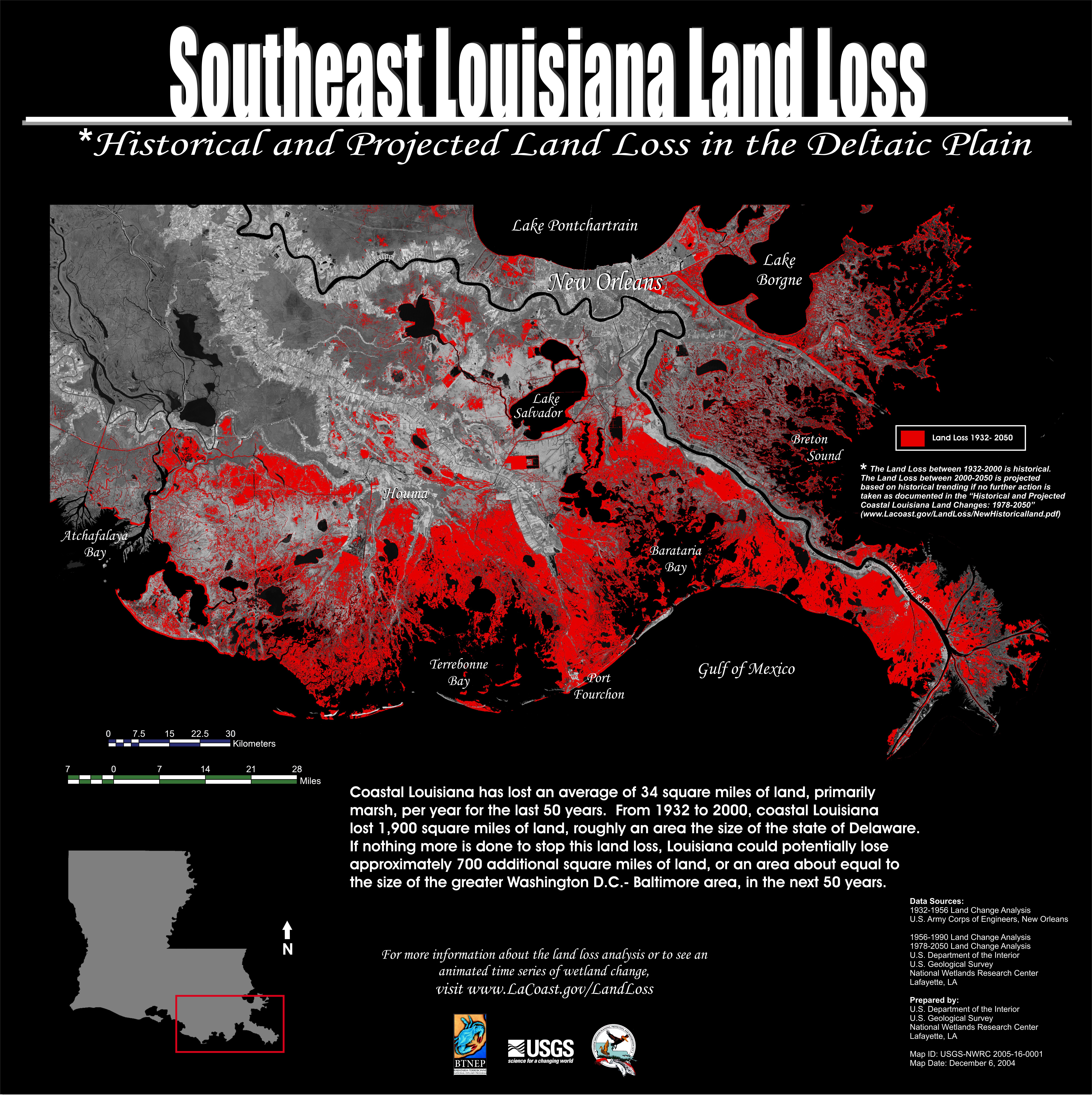 Hydrological Map of Louisiana - Maps on the Web